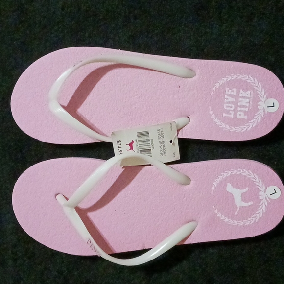 PINK Victoria's Secret Shoes - Pink/VS flip flops Nwt size large